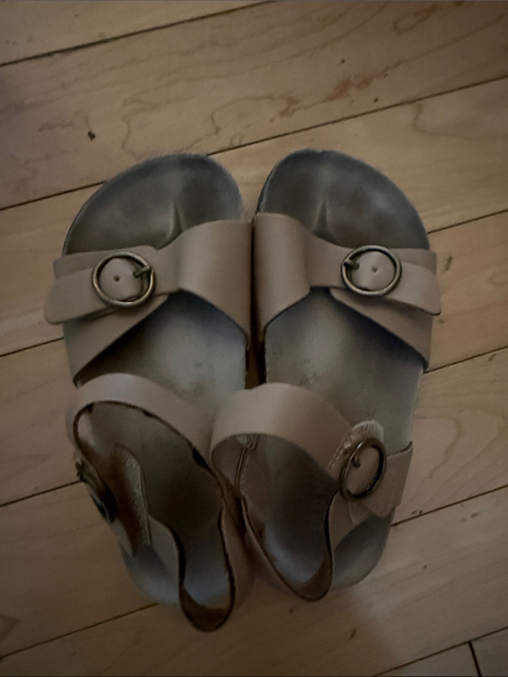 Toddler Girls Old Navy Beige Buckle Slide Sandals